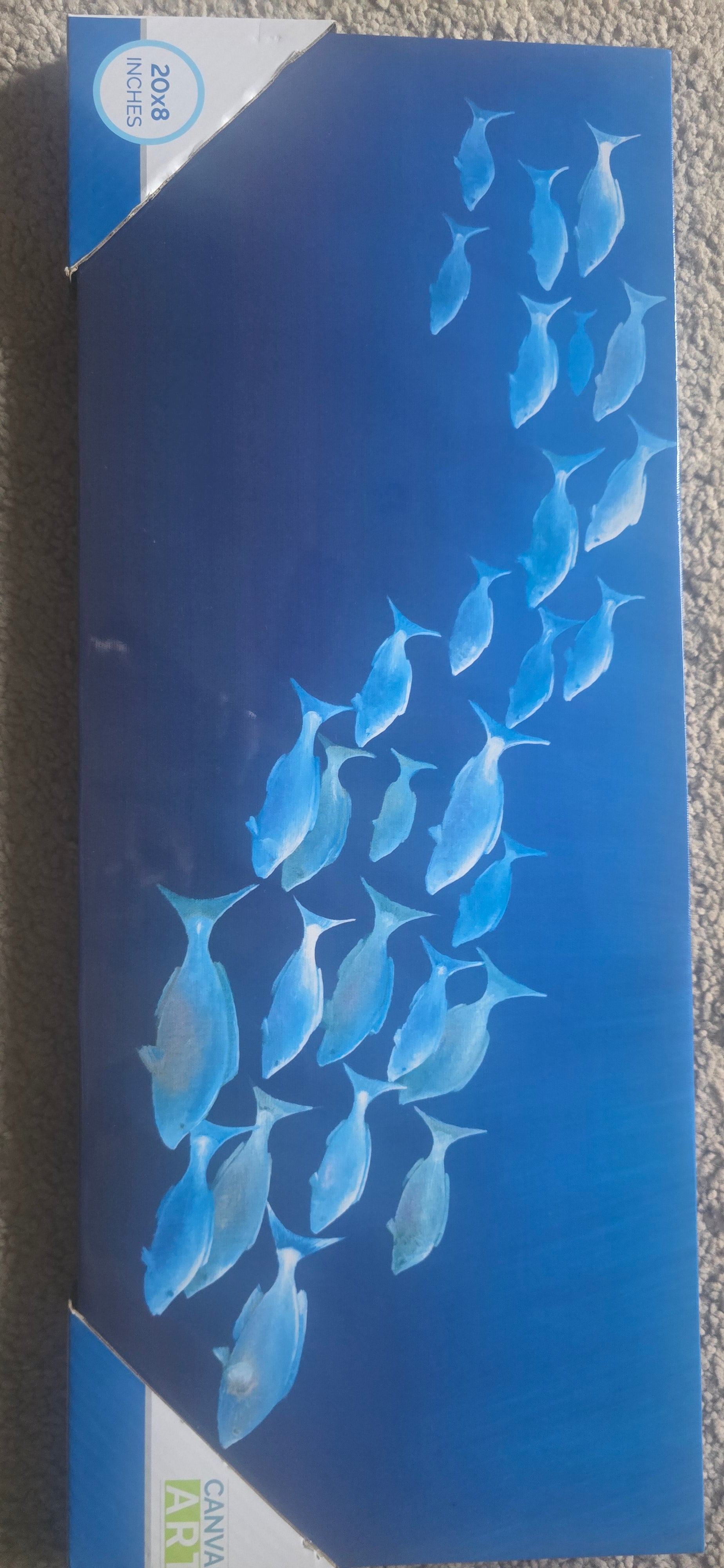 Blue sea fishes frames canvas wall art